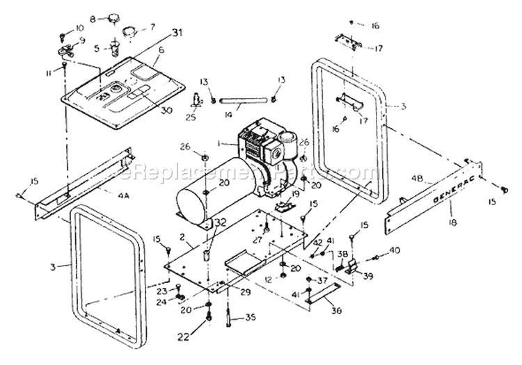 Page A Diagram and Parts List for 8911-3 L4001 Briggs and Stratton Generator